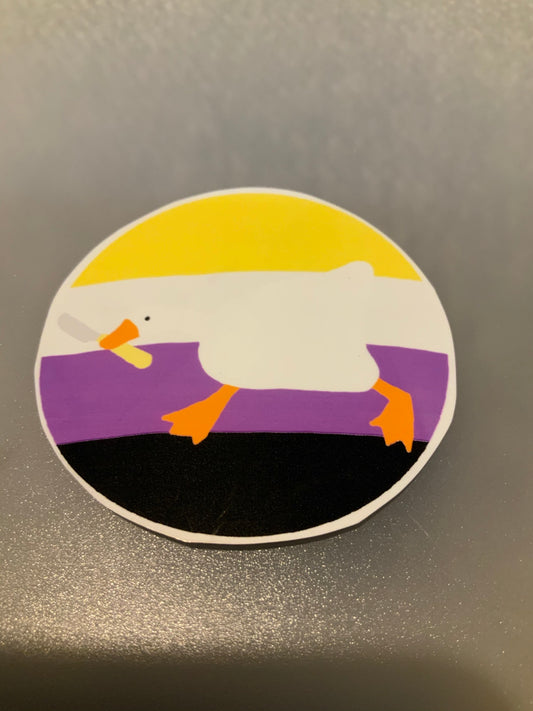 Non-Binary Goose With Knife Sticker